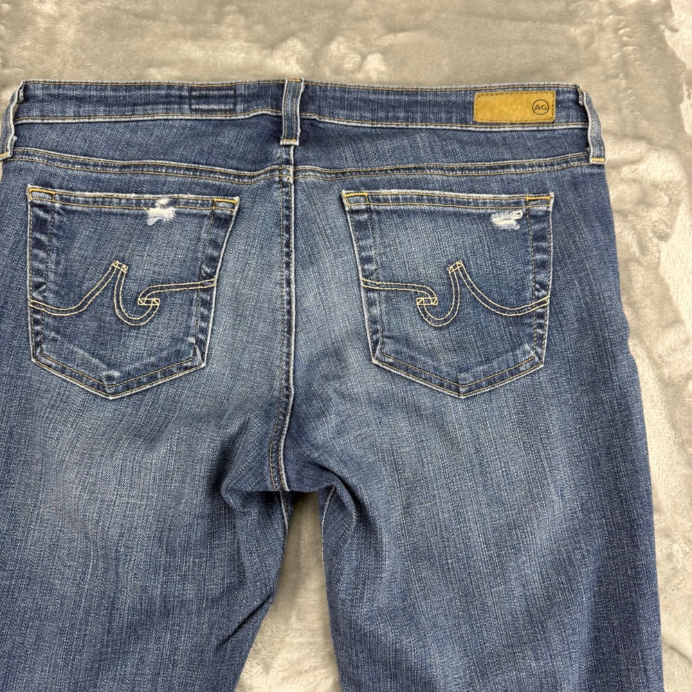 AG Adriano Goldschmied Stilt Roll-Up Cigarette Capri Blue Distressed Size 30 Y2K - Picture 11 of 16